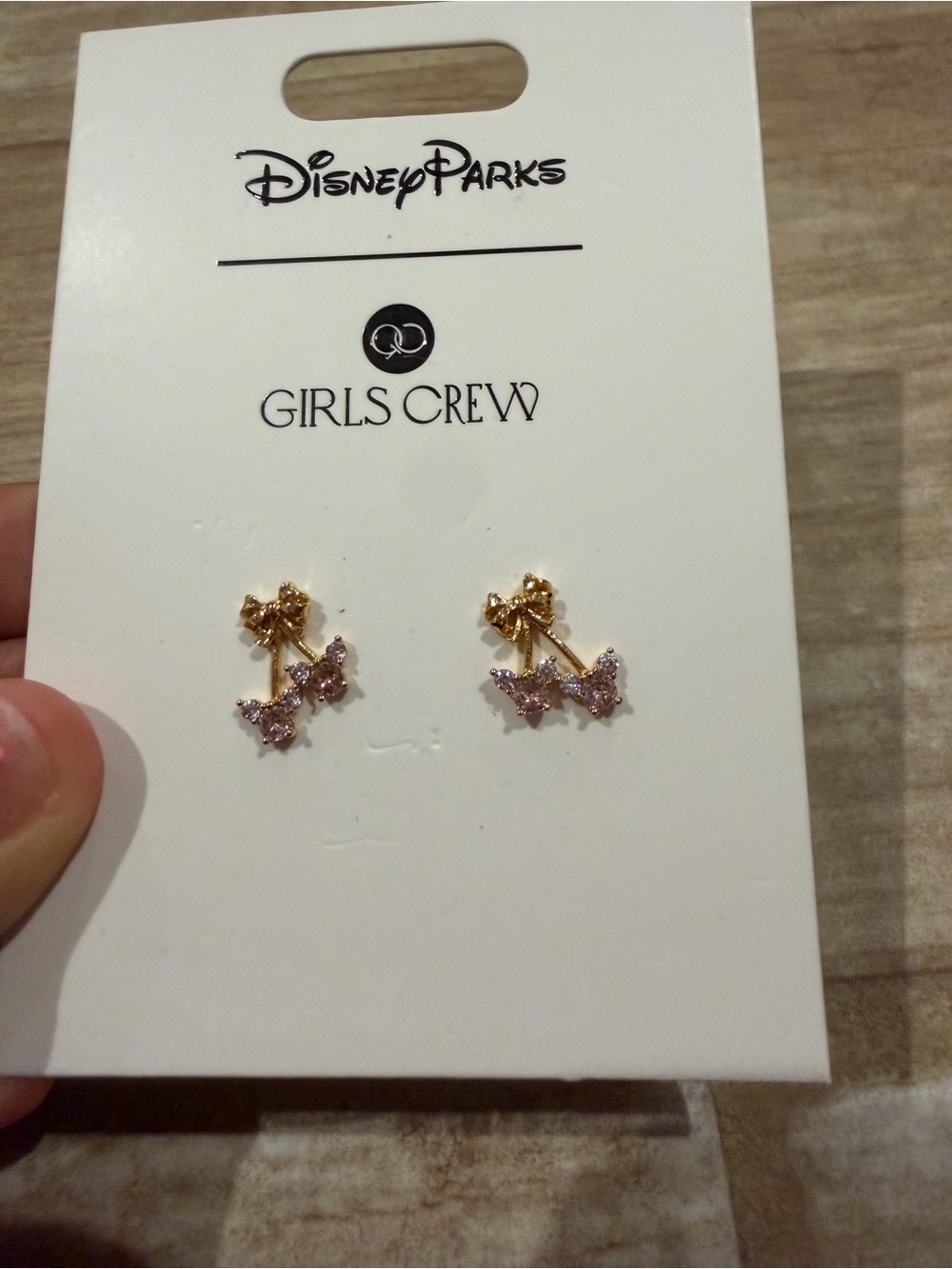 Disney Girls Crew Pink Bow Mickey stud Earrings - Gold-tone